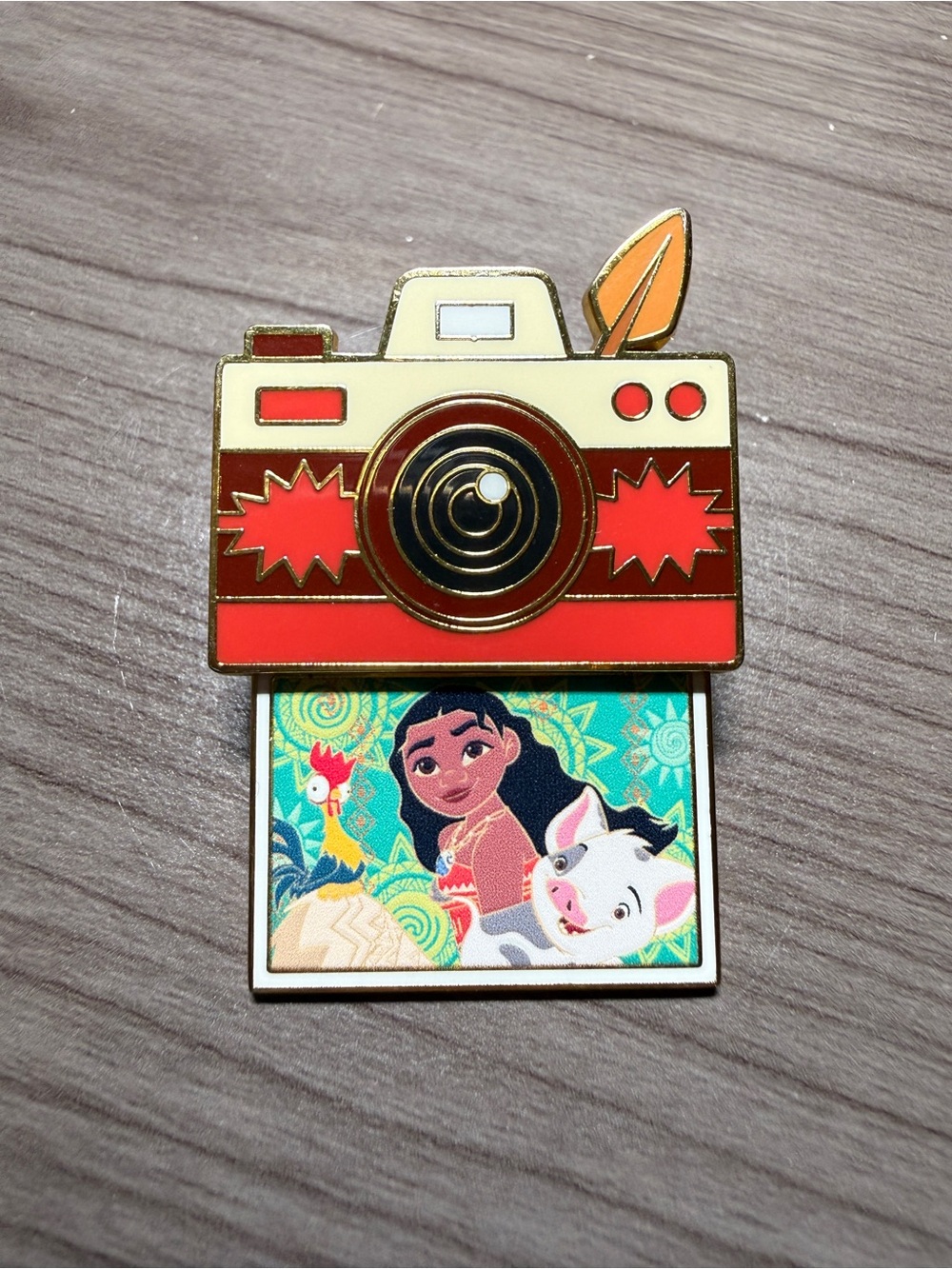 Disney Pins Moana, Hei Hei, and Pua Camera Slider
